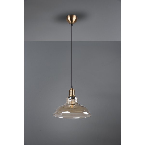 Kovové závesné svietidlo v mosadznej farbe so skleneným tienidlom ø 28 cm Aldo – Reality-image-3