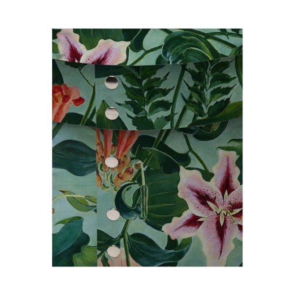 Sada 2 okrúhlych úložných boxov zo zamatu Velvet Atelier Flowers-image-2