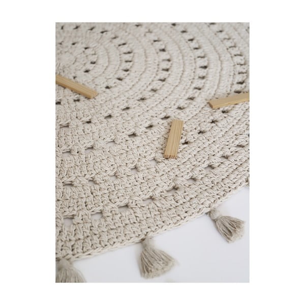 Krémovobiely detský koberec ø 120 cm Nila Ecru – Nattiot-image-2