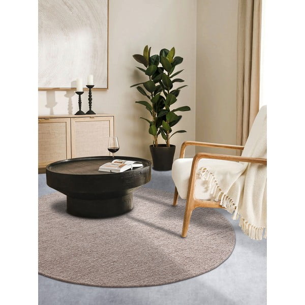 Svetlohnedý ručne tkaný vlnený okrúhly koberec ø 160 cm Francois – Villeroy&Boch-image-1