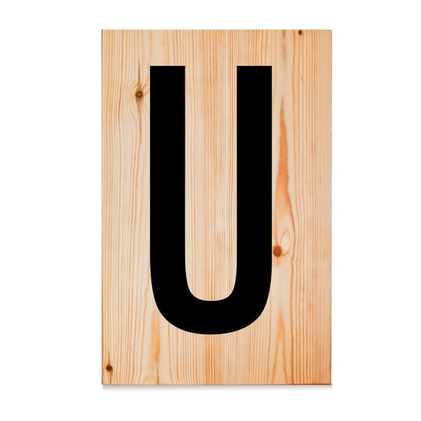 Drevená ceduľa Letters U