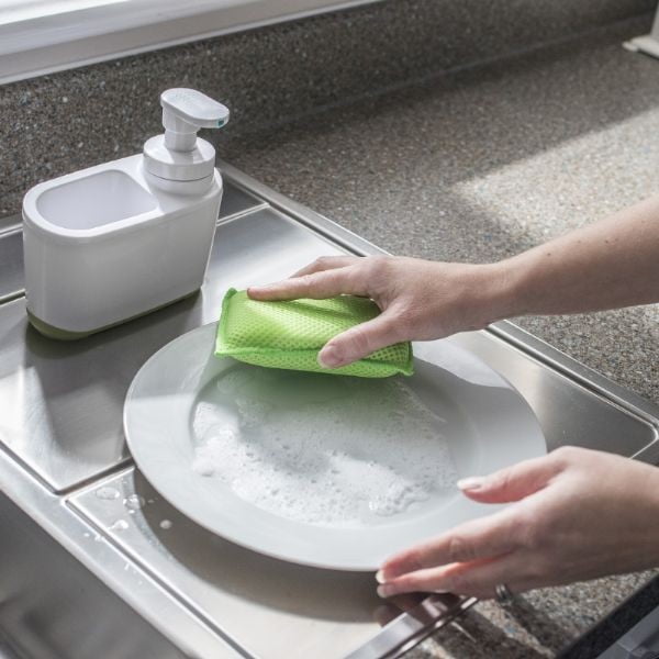 Bielo-zelený dávkovač na mydlo Addis-image-1