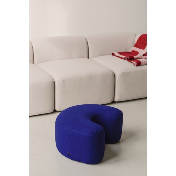 Modrý vlnený taburet Ü – noo.ma-image-1