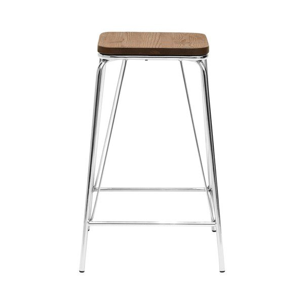 Stolička z brestového dreva v striebornej farbe/v prírodnej farbe District – Premier Housewares-image-2