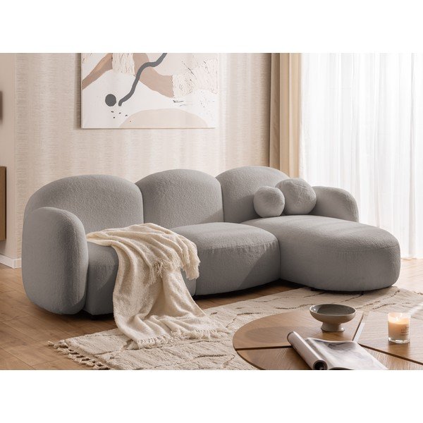 Sivá rohová pohovka z textílie buklé (pravý roh/s leňoškou) Orbit – Ropez-image-4