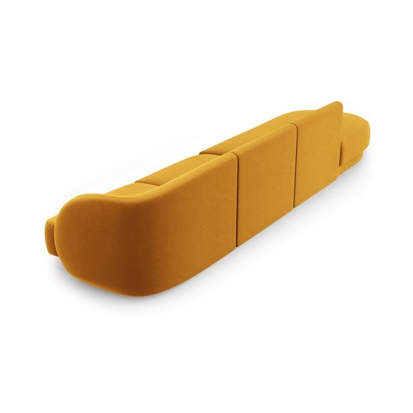 Zamatová pohovka v horčicovej farbe 302 cm Miley – Micadoni Home-image-4