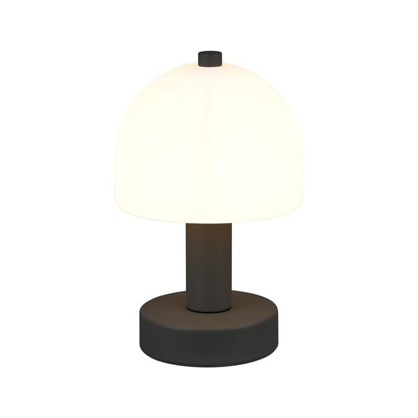 Čierno-biela stolová lampa so skleneným tienidlom (výška 19 cm) Glenn – Reality-image-1