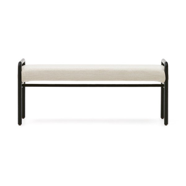 Čierna/krémová ženilková lavica Macaret – Kave Home