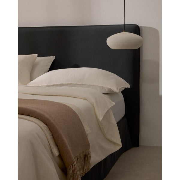 Antracitové čalúnené čelo postele 180x118 cm Jaira – Kave Home-image-2
