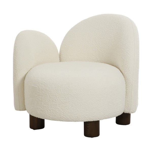 Biele kreslo z textílie buklé Honolulu – House Nordic-image-2