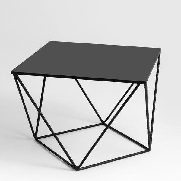 Čierny odkladací stolík Custom Form Daryl, 55 × 55 cm