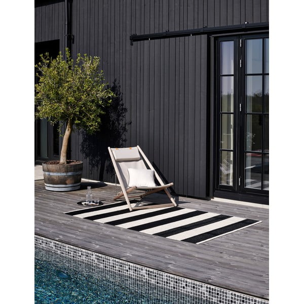 Čierno-biely vnútorný a vonkajší koberec 140x180 cm Bob Black Vanilla – Pappelina-image-2