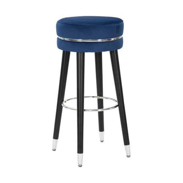 Modrá zamatová barová stolička 74 cm Paris – Mauro Ferretti