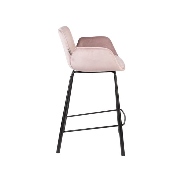 Svetloružové zamatové barové stoličky v súprave 2 ks 91,5 cm Brit – Zuiver-image-3