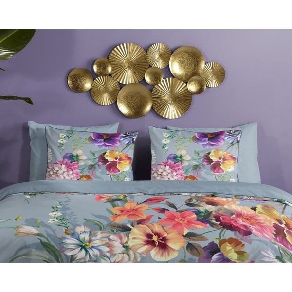 Sivé obliečky na dvojlôžko z organickej bavlny Descanso Sunflower, 200 x 220 cm-image-2