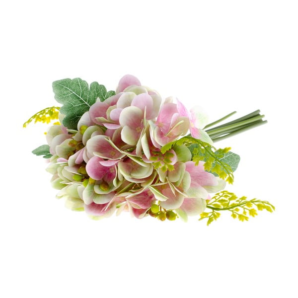 Ružový umelý kvet v štýle hortenzie s papradím Dakls