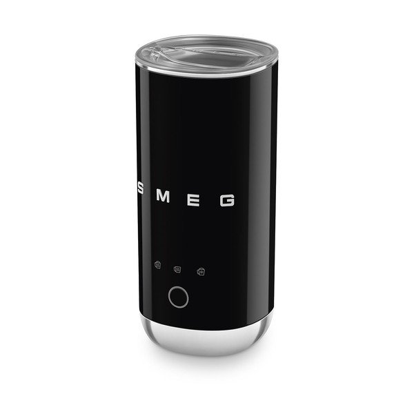 Čierny plastový elektrický šľahač mlieka 120 ml – SMEG
