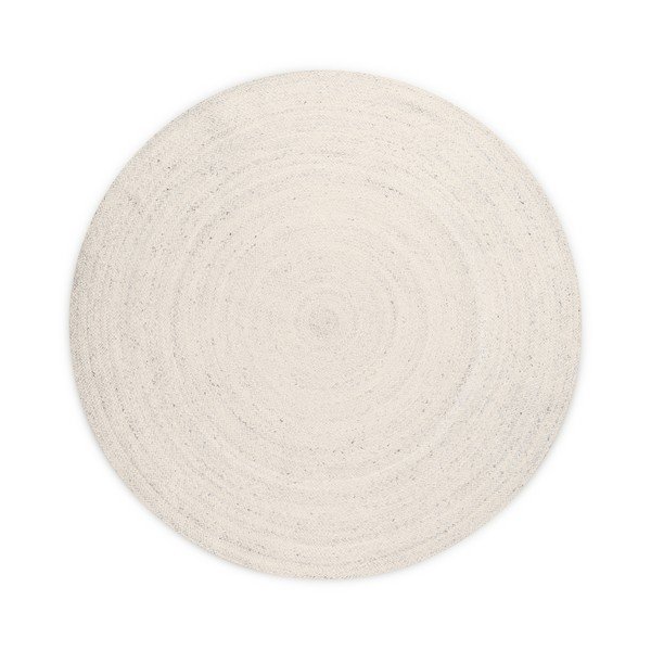 Krémovobiely obojstranný/ručne tkaný jutový okrúhly koberec ø 200 cm Braided – Hanse Home