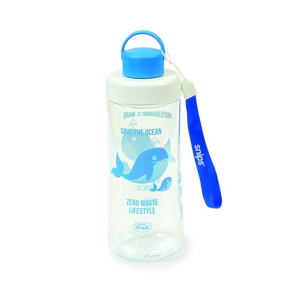 Modrá fľaša na vodu Snips Whale, 500 ml
