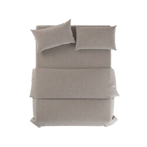 Svetlosivé/taupe ľanové obliečky na dvojlôžko 200x200 cm Natural – Native Natural