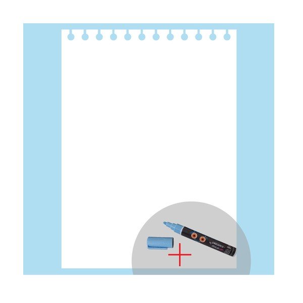 Tabuľová samolepka s tekutou kriedou Fanastick Notepaper-image-1