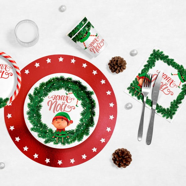 Obrúsky v súprave 20 ks 33x33 cm Prankster Elf – Homéa-image-1