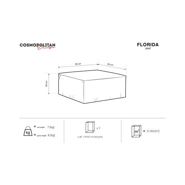 Zelený puf Cosmopolitan Design Florida, 65 × 65 cm-image-4