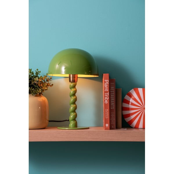 Zelená stolová lampa s kovovým tienidlom (výška 39 cm) Prisa – Leitmotiv-image-1