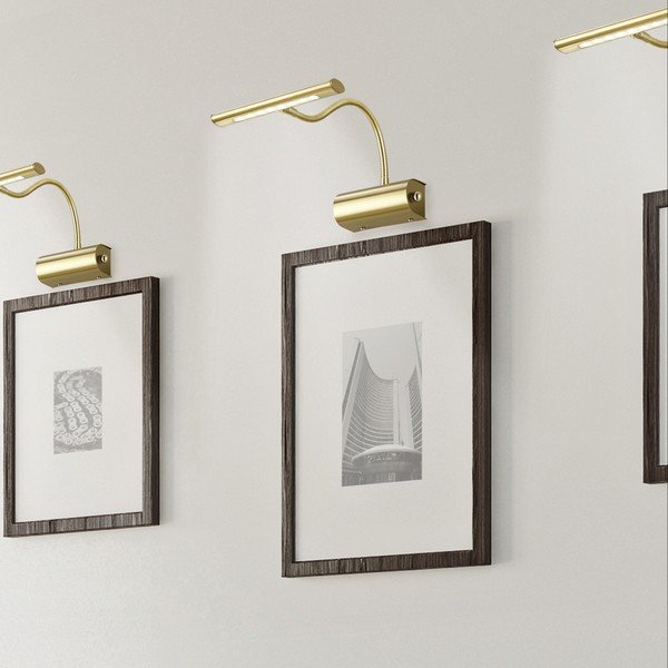 LED nástenné svietidlo s ohýbateľnou konštrukciou/so stmievačom v mosadznej farbe Curtis – Trio-image-1