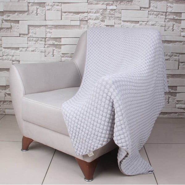 Sivá bavlnená deka Ciana, 170 × 130 cm