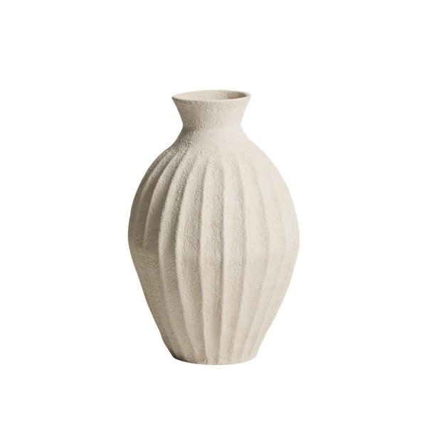 Krémovobiela ručne vyrobená/vysoká váza z papiermaša (výška  67 cm) Arquena – Kave Home