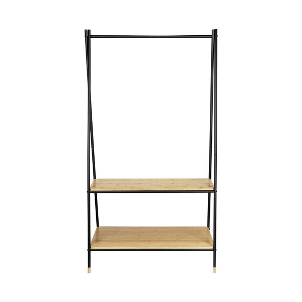 Čierny/prírodný kovový stojan na oblečenie Loft - Wenko-image-3