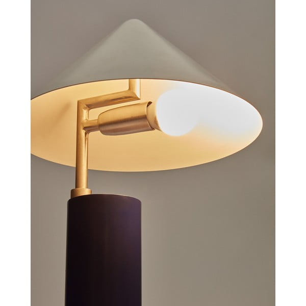 Tmavomodrá stolová lampa s kovovým tienidlom (výška 42 cm) Shiva – Kave Home-image-4