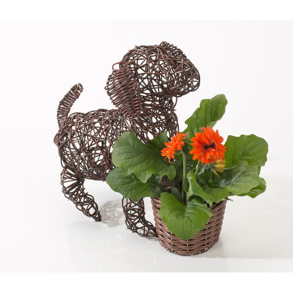 Dekoratívny ratanový kvetináč Dog and Plant