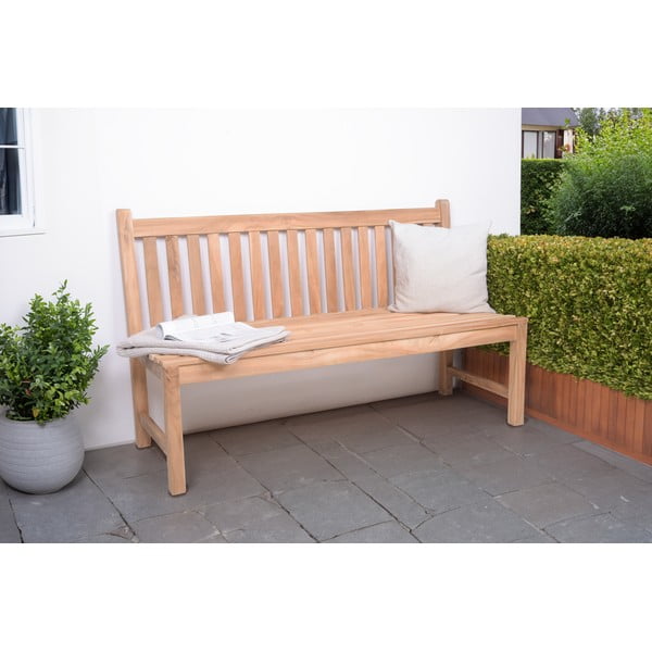 Drevená záhradná lavica v prírodnej farbe Solo – Garden Pleasure-image-1
