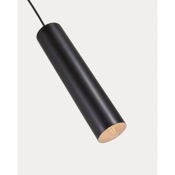 Čierne závesné svietidlo s kovovým tienidlom ø 8 cm Maude – Kave Home-image-4