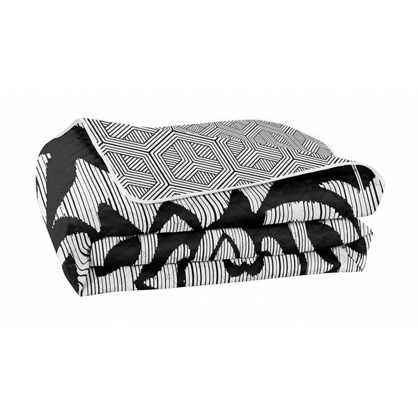 Čierno-biely obojstranný pléd z mikrovlákna DecoKing Hypnosis Mezmerize, 170 × 210 cm