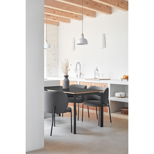 Tmavosivé čalúnené jedálenské kreslá v súprave 2 ks Mogi – Teulat-image-2