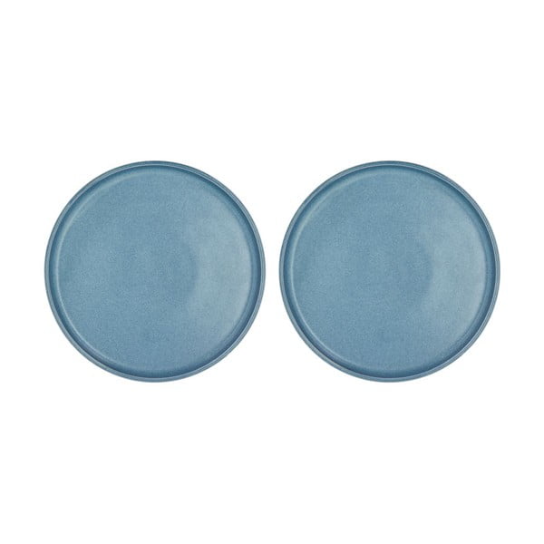 Súprava 2 modrých porcelánových dezertných tanierov Villa Collection Fjord, ø 20,8 cm
