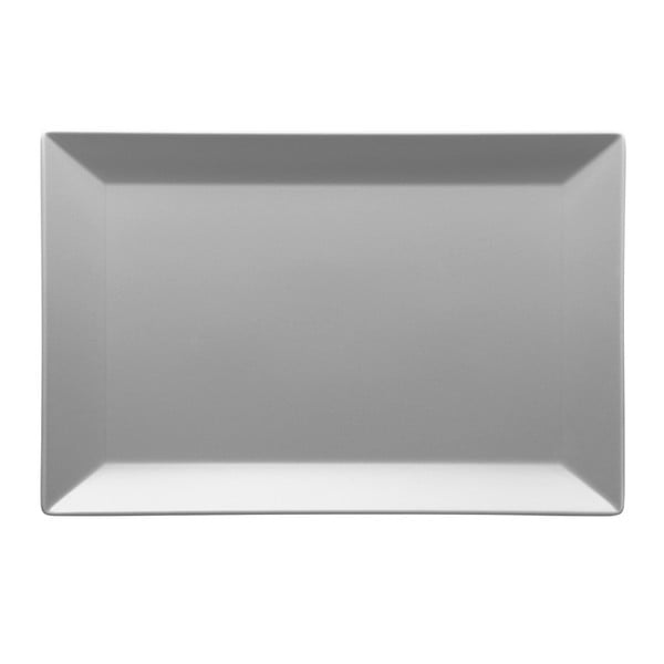 Sada 4 matných sivých tanierov Manhattan City Matt, 34 × 23 cm