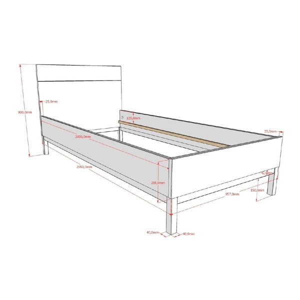 Biela detská posteľ z borovicového dreva bez roštu 90x200 cm Eva – Vipack-image-2