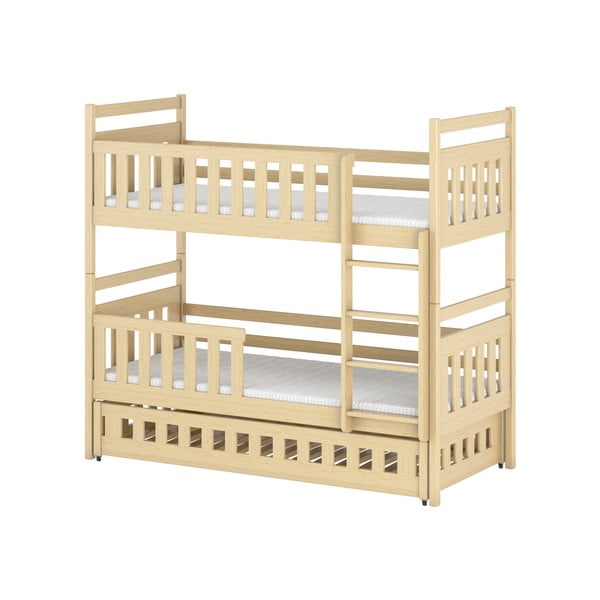 Poschodová detská posteľ z borovicového dreva 80x160 cm Oliwia - Lano Meble