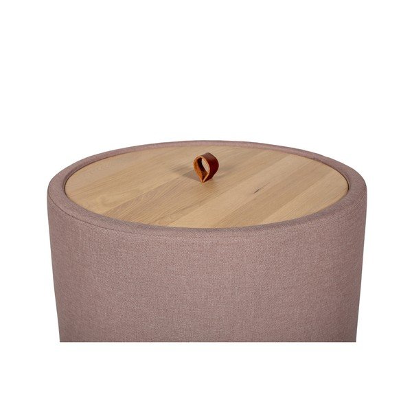 Odkladací stolík vo svetloružovej farbe s odnímateľnou doskou z dubového dreva Askala Ibisco, ⌀ 56 cm-image-3