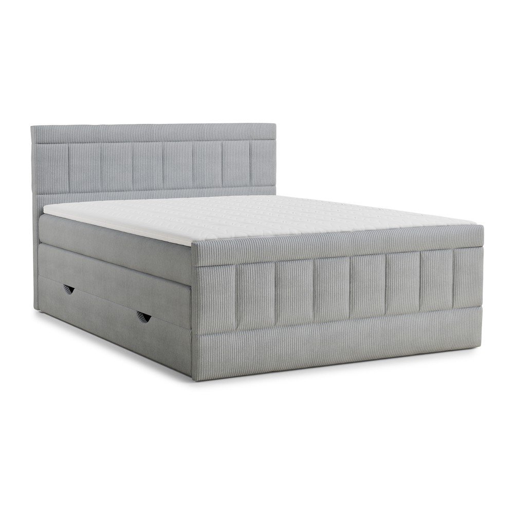 Sivá boxspring posteľ s úložným priestorom 160x200 cm Caya – Maison de Rêve