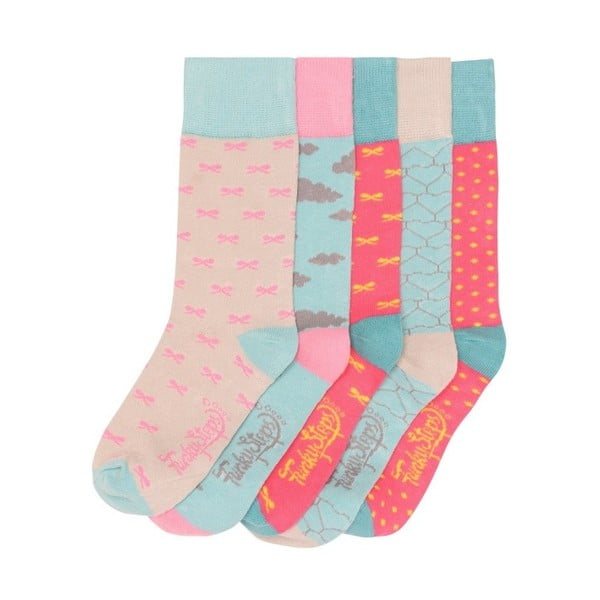 Sada 5 párov farebných ponožiek Funky Steps Pastels, veľ. 35-39
