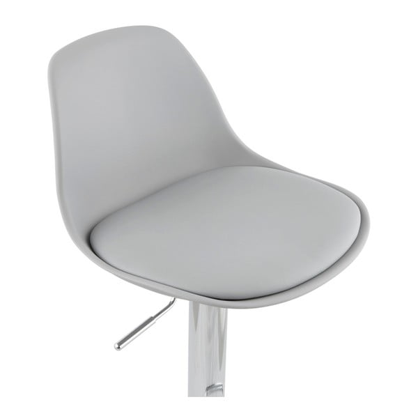 Sivá barová stolička so sedadlom z pravej kože Kokoon-image-3