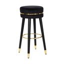 Čierna/v zlatej farbe čalúnená barová stolička (výška sedadla 74 cm) Paris – Mauro Ferretti
