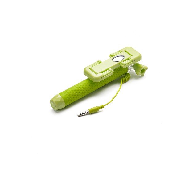 Zelená selfie tyč CELLY Mini selfie, spúšť cez 3.5mm jack-image-2