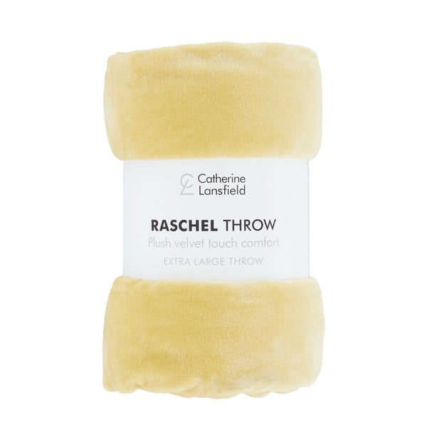 Žltá prikrývka 200x240 cm Raschel - Catherine Lansfield-image-2