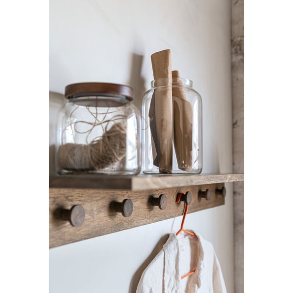 Hnedý nástenný vešiak z dubového dreva s poličkou 90 cm Showcase – Mette Ditmer Denmark-image-4